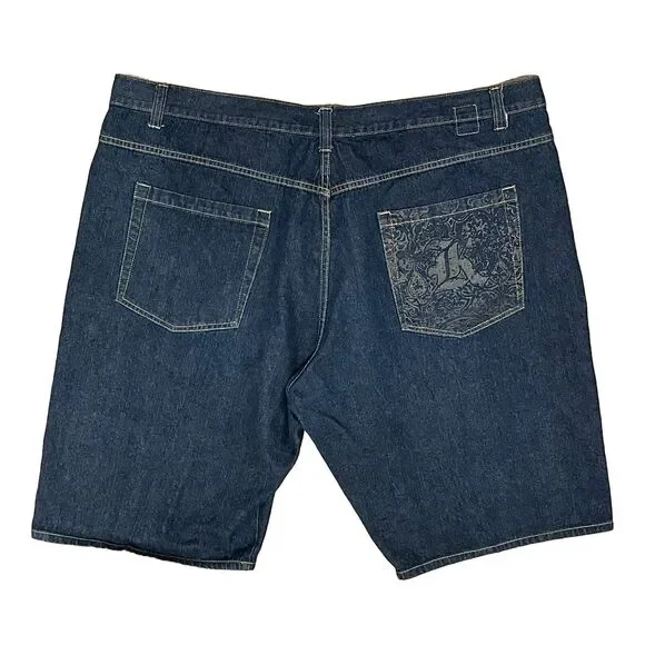 Short Jean Baggy Imprimé Araignée - Style Y2K Décontracté, Loose Et Réglable | Streetwear Vintage Pour L’été